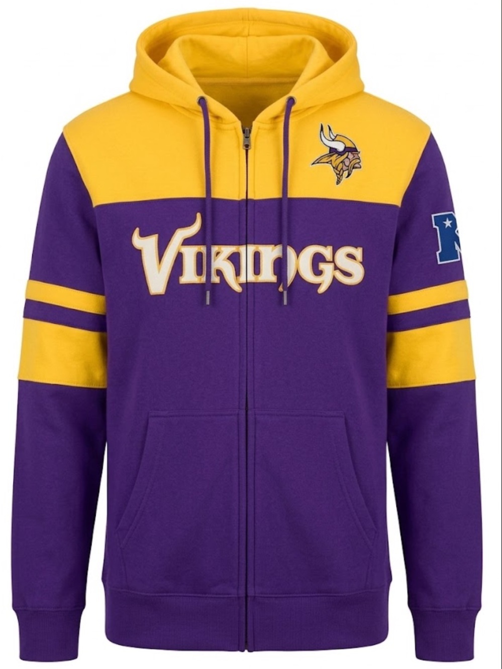 NFL Purple and Gold Vikings Full-Zip Hoodie – Size Large EUC